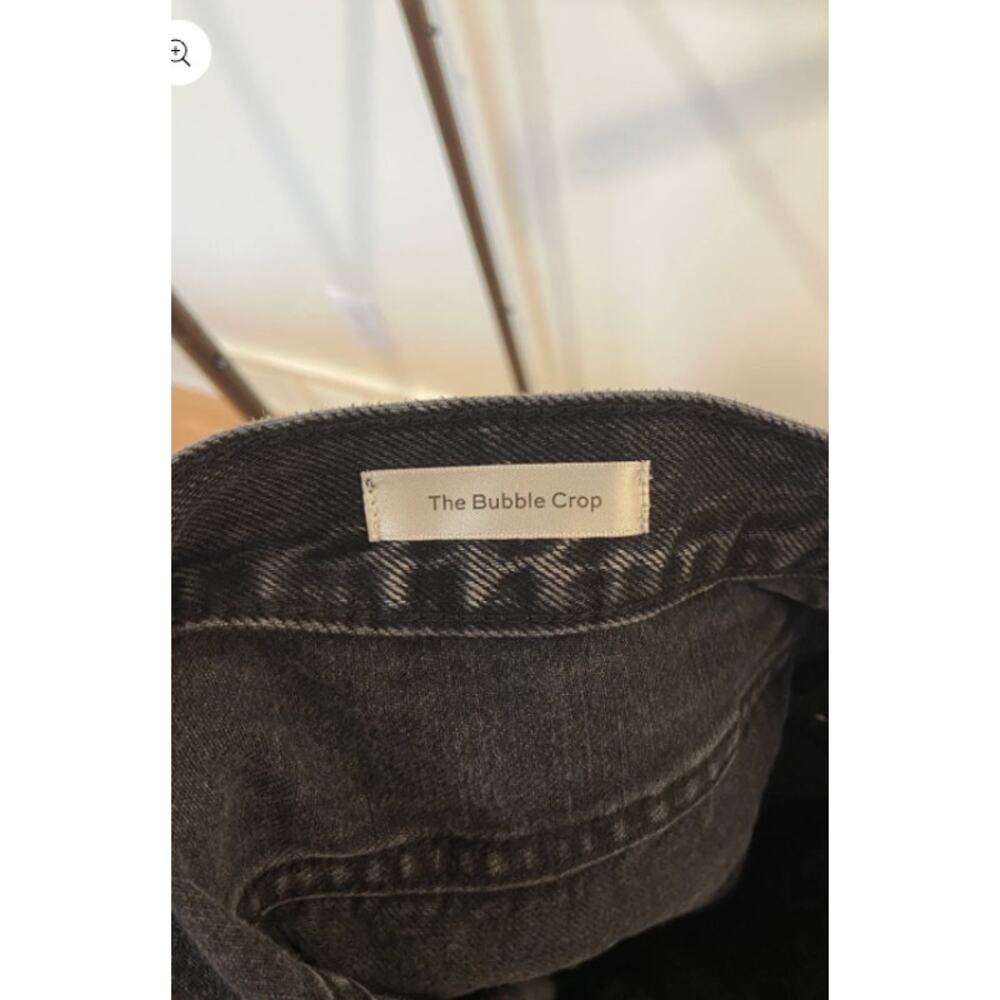 Frame The Bubble Cropped Frayed High Rise Barrel-Leg Jeans size 30 - Picture 3 of 7